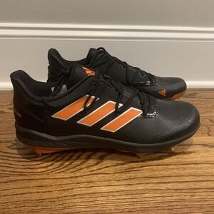 Adidas Adizero Afterburner 8 Metal Baseball Cleats Black Orange Men's 14 H00975